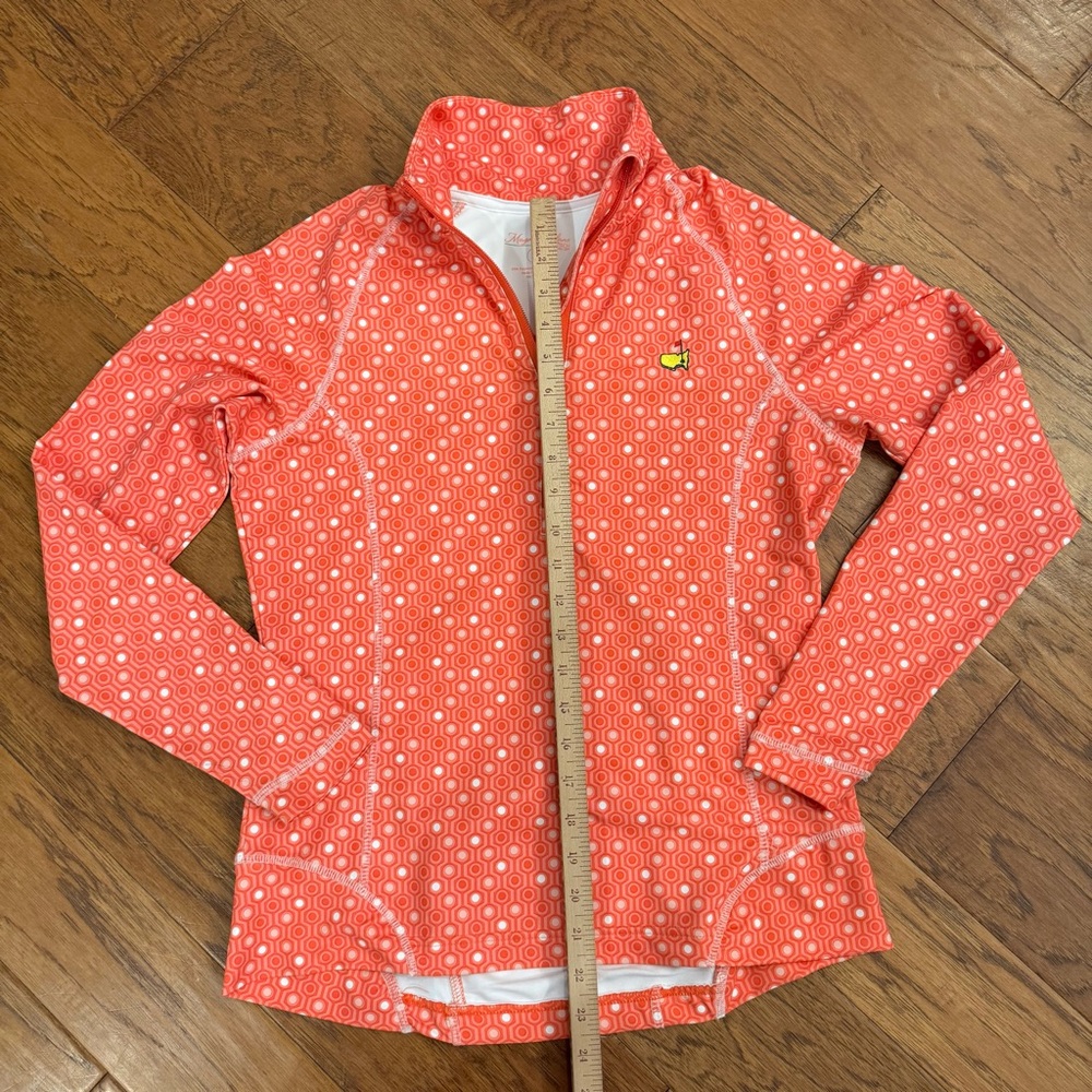 Masters Women Magnolia Lane Coral Patterned Golf Quarter-Zip Pullover UPF 50+ M - Picture 7 of 7